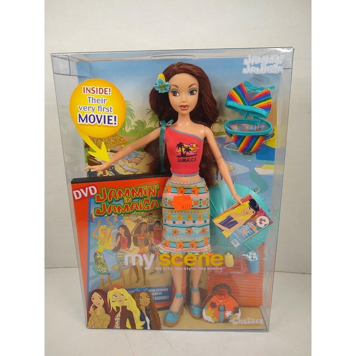 Barbie My Scene Jammin` In Jamaica Chelsea Doll with Movie Dvd C1222 Rare Nrfb