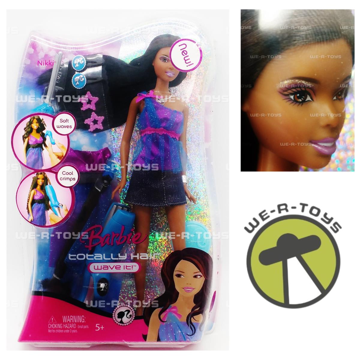 Barbie Totally Hair Wave It Doll African American Mattel 2008 No M9432 Nrfb