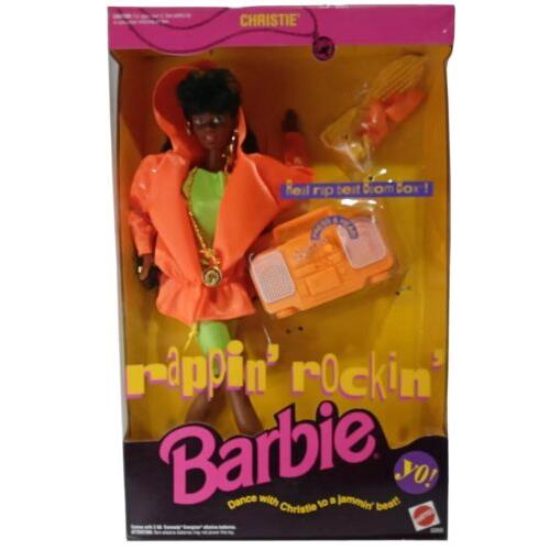 Vintage 1991 Rappin` Rockin` Christie Barbie with Real Rap Beat Boom Box
