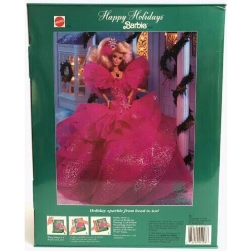 Vintage Pink Happy Holidays 1990 Barbie Doll Christmas