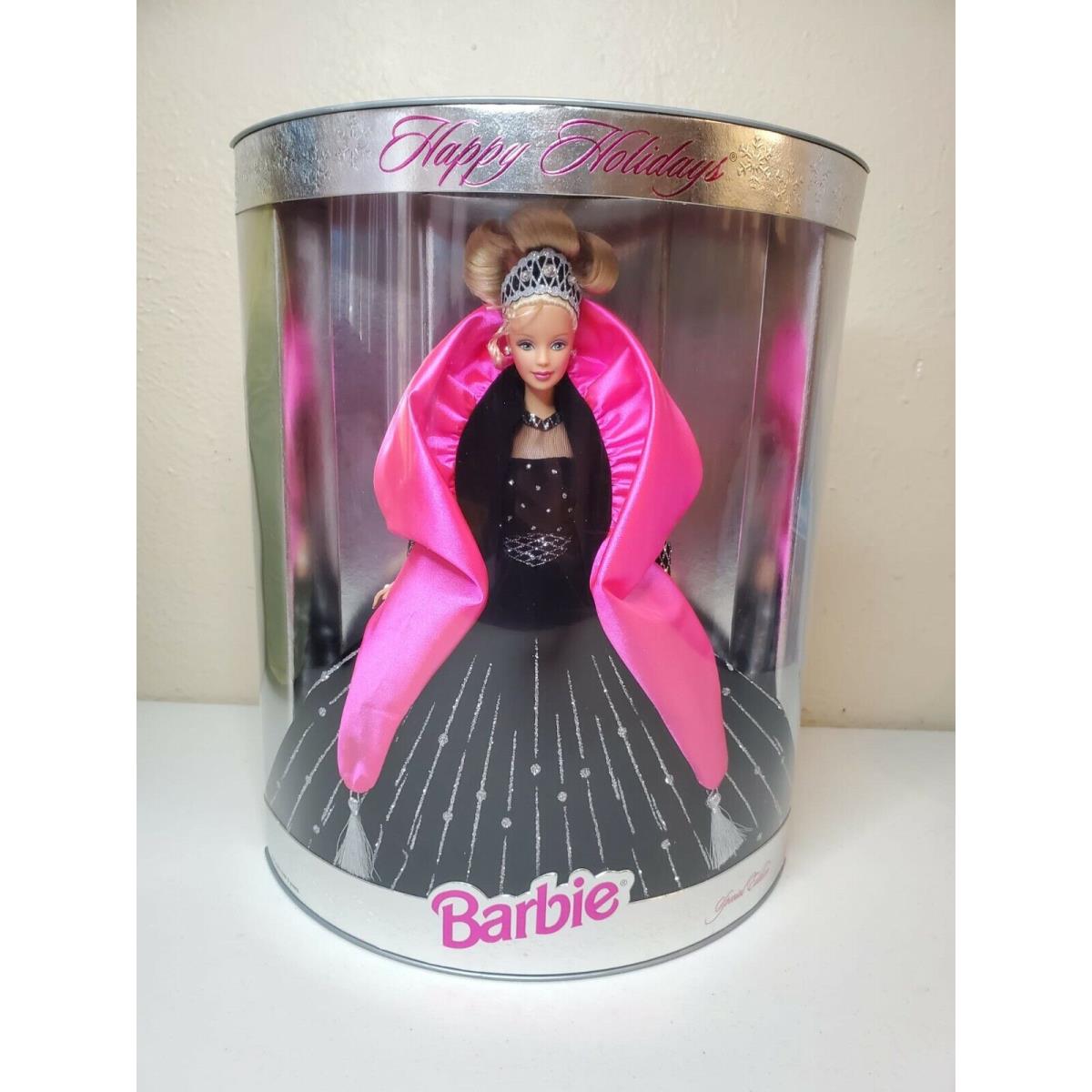 Vintage 1998 Barbie Happy Holidays Special Edition Black Pink Dress Doll