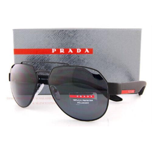 Prada Sport Sunglasses PS 57US DG0 5Z1 Black/gray Polarized For Men