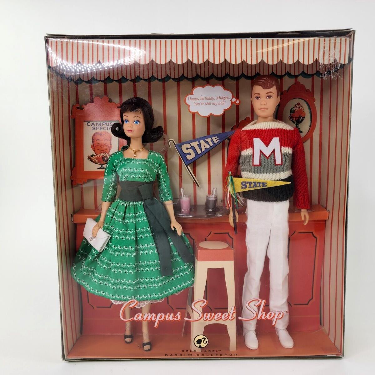 Mattel Barbie Gold Label Campus Sweet Shop State College Midge Allan Doll Set