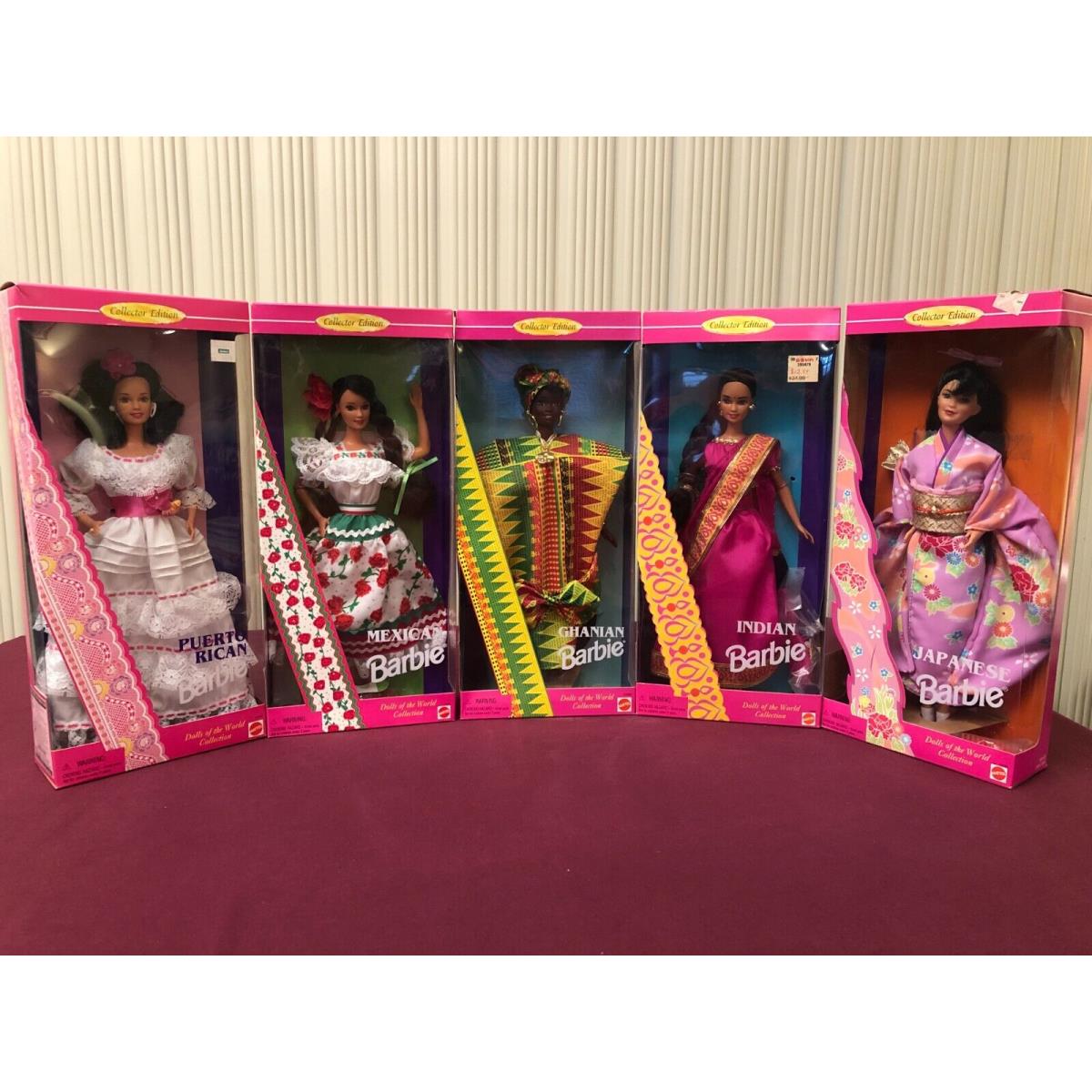 Barbie Dolls of The World Collection 5 Barbies Nrfb `95 -`96