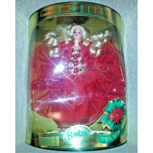 Barbie Doll Special Edition Happy Holidays 1993 Christmas Mattel Red Dress