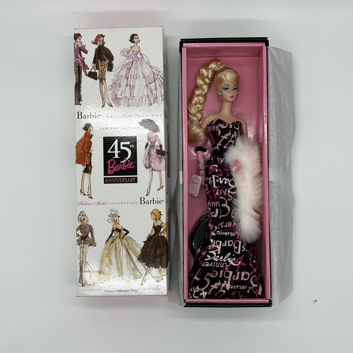 Mattel Barbie Fashion Nrfb 2003 45th Anniversary Silkstone Doll B8955