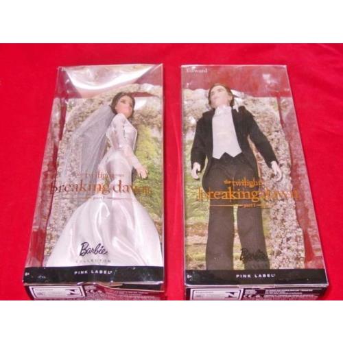 Barbie : Twilight Breaking Dawn Part 1 - Bella Edward Wedding Dolls Pink