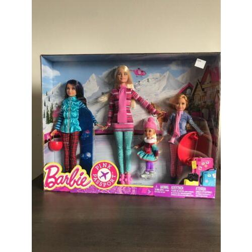 Barbie Sisters Stacie Chelsea Skipper Pink Passport Winter Getaway Dolls Playset