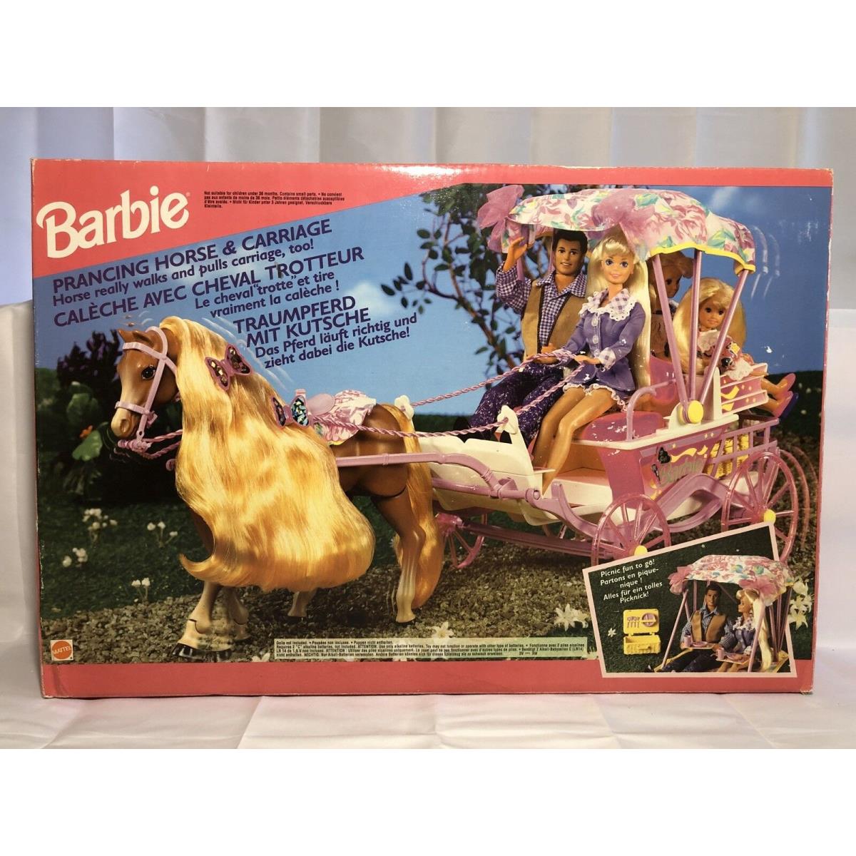 Very Rare Barbie Prancing Horse and Carriage - 1994