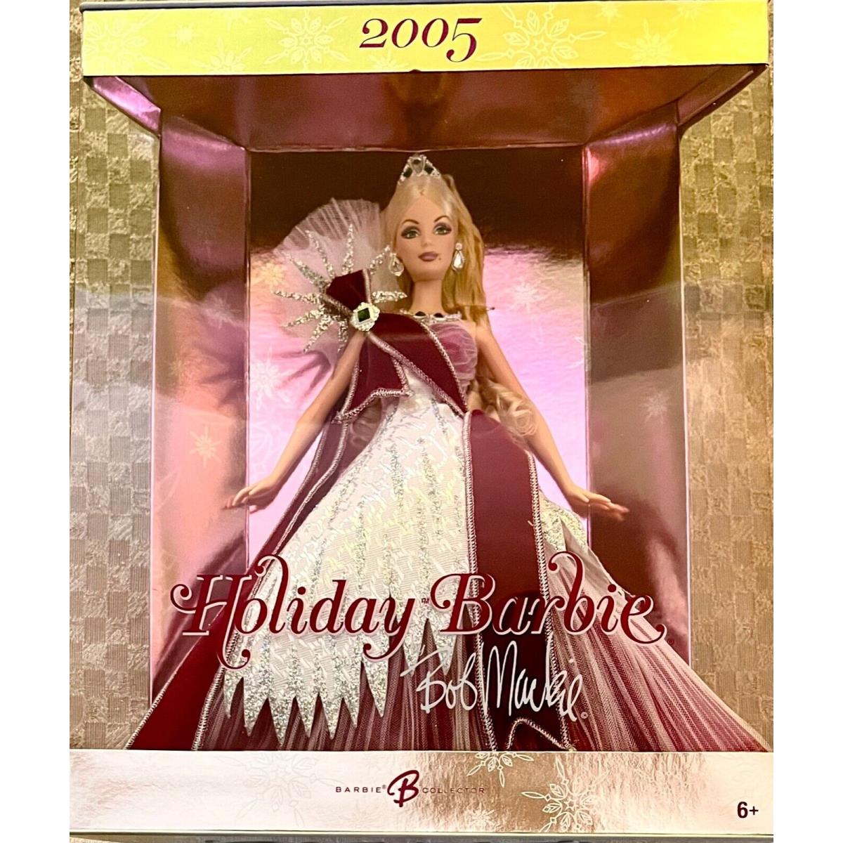 Barbie Happy Holiday: 2005 Bob Mackie Design Burgundy and Silver G8058 Nrfb