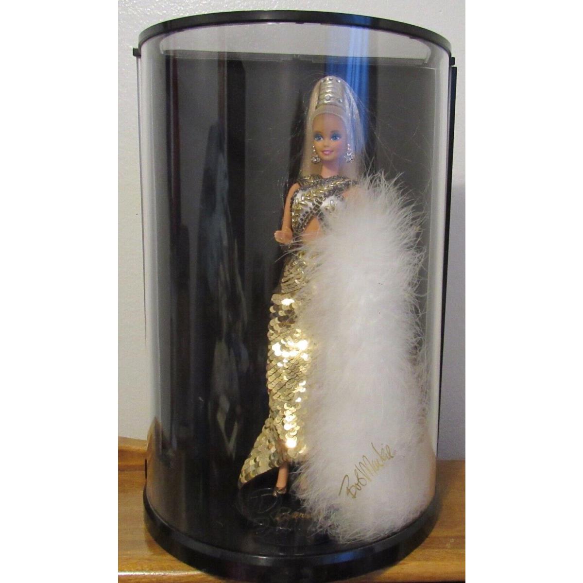 Bob Mackie Gold Barbie in Display Case 1st in Series 1990