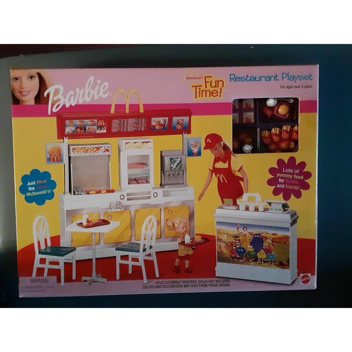 Barbie Mcdonald`s Fun Time Restaurant Playset 2001 Rare Vhtf