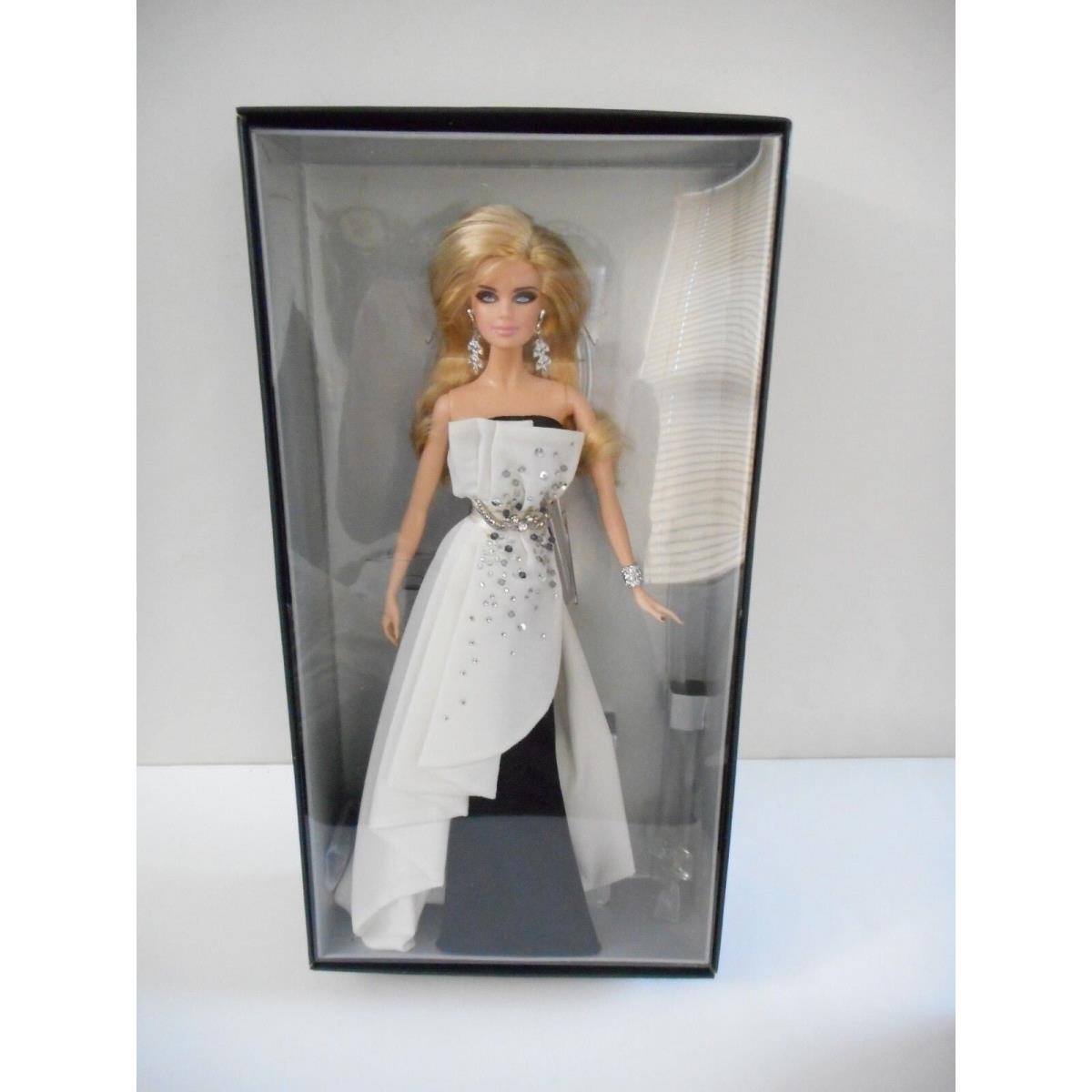 Barbie Fan Club Exclusive Platinum Label Beaded Gown Black White Collection