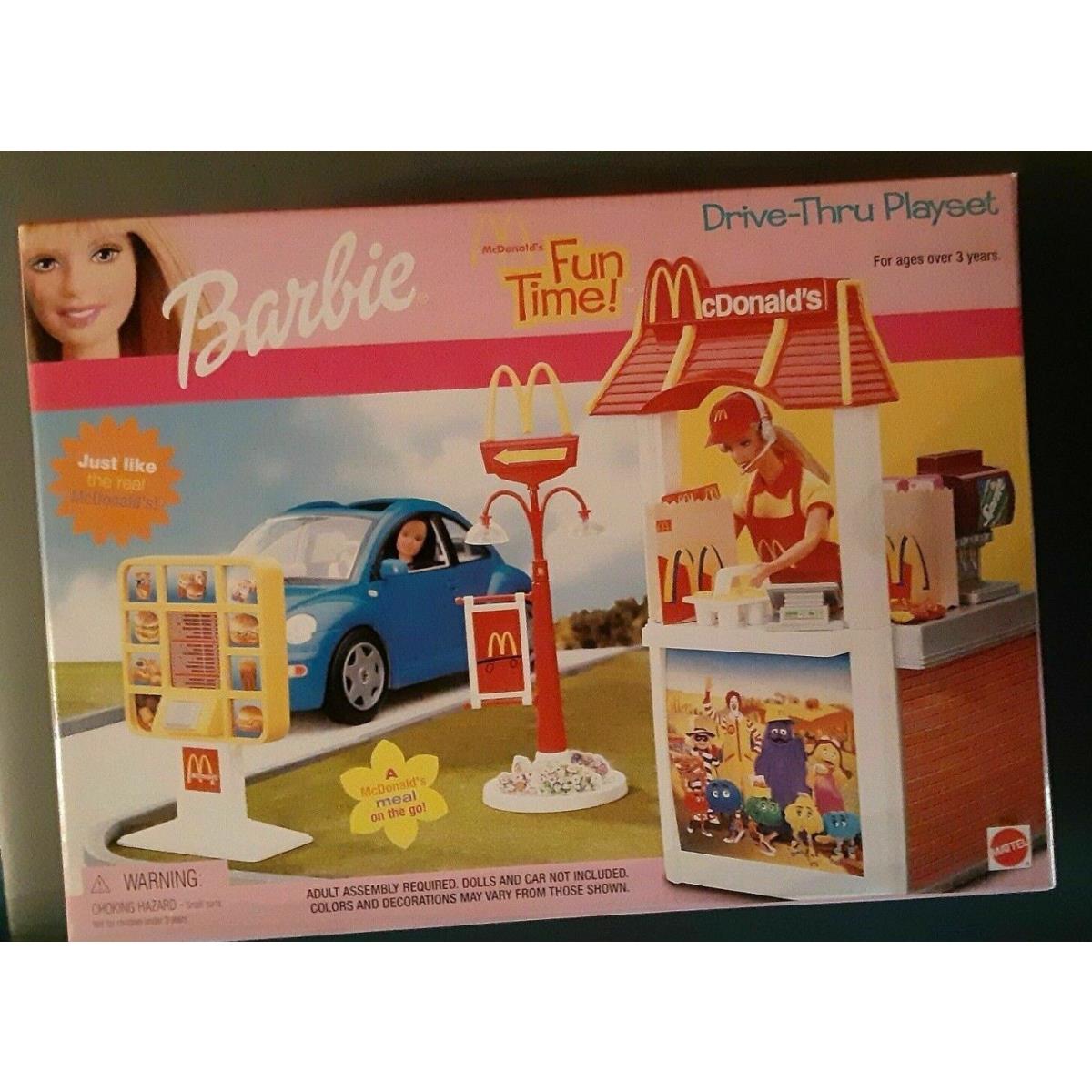 Barbie Mcdonald`s Fun Time Drive Thru Playset 2001 - Vhtf