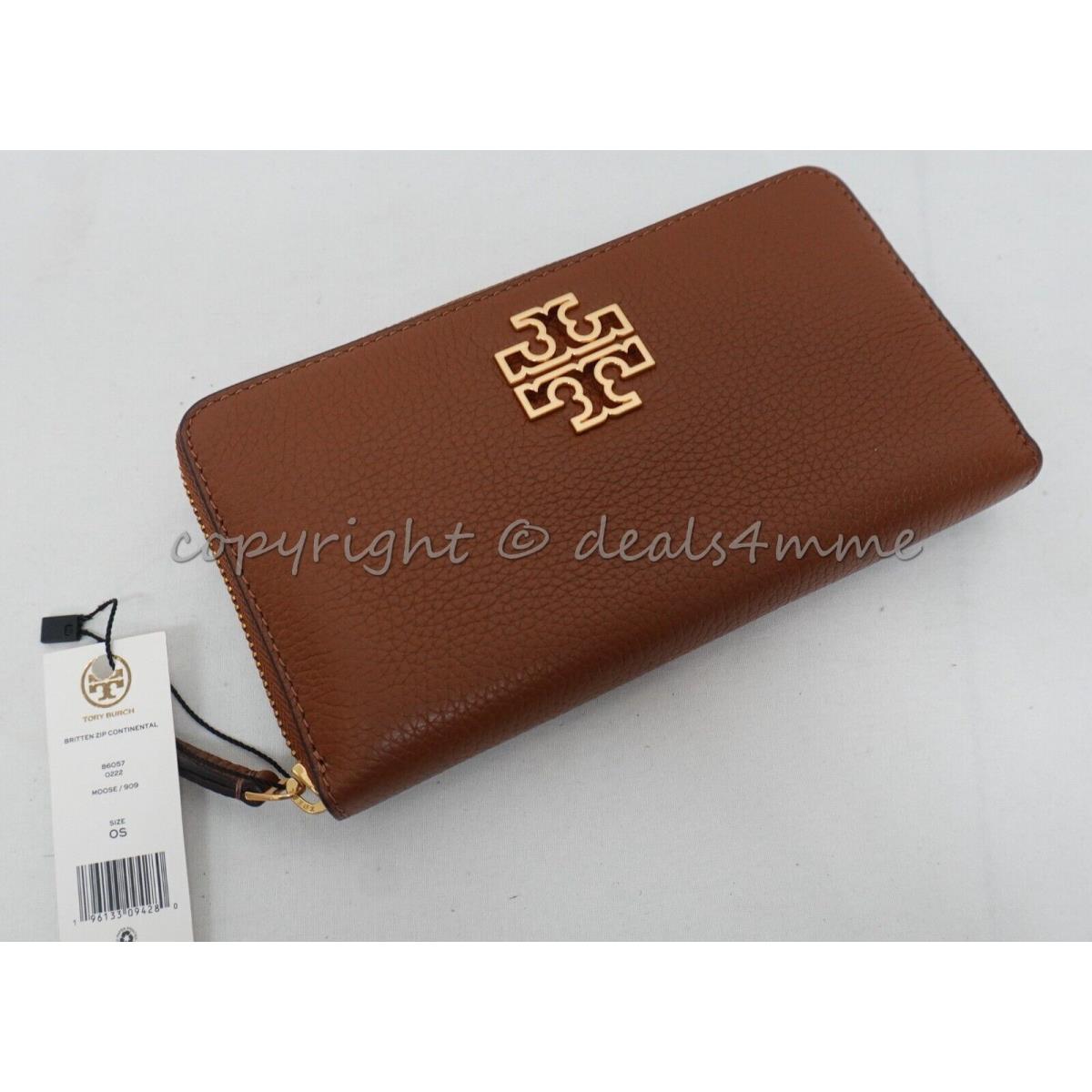 Tory Burch 86057 Britten Zip Continental Wallet in Moose Brown