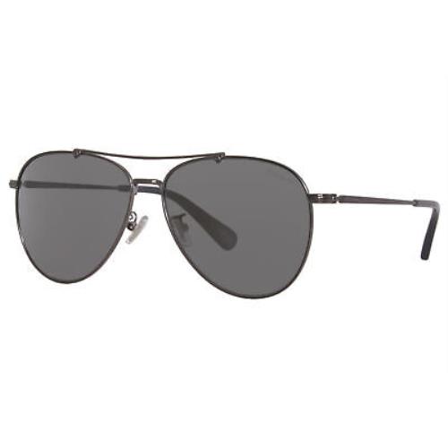 Coach CA575 HC7136 93926G Sunglasses Men`s Satin Gunmetal/gunmetal Flash 60mm