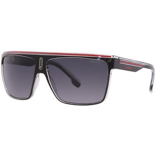 Carrera 22/N T4O9O Sunglasses Men`s Black/white/red/grey Shaded Lenses 63mm