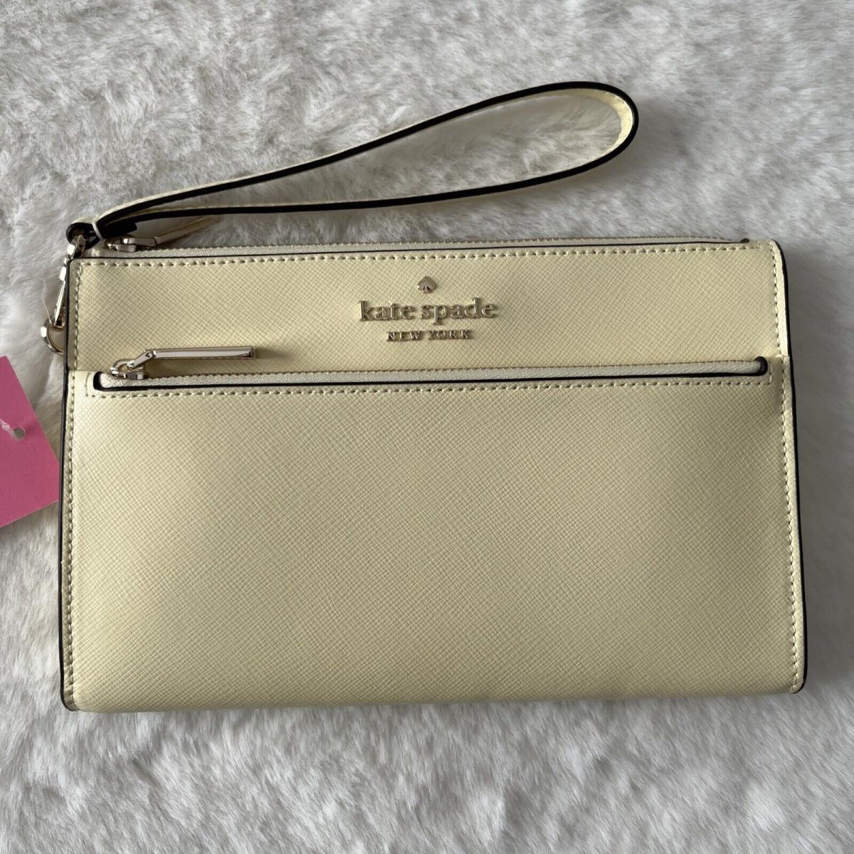 Kate Spade Staci Medium Wristlet Wallet Lemon Fond Fits Iphone 13 Pro Max