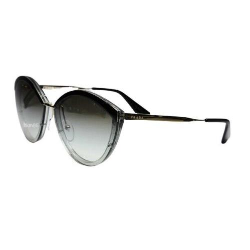 Prada PR 07US-U435O0 Grey Gold / Grey Gradient Mirror Silver Sunglasses