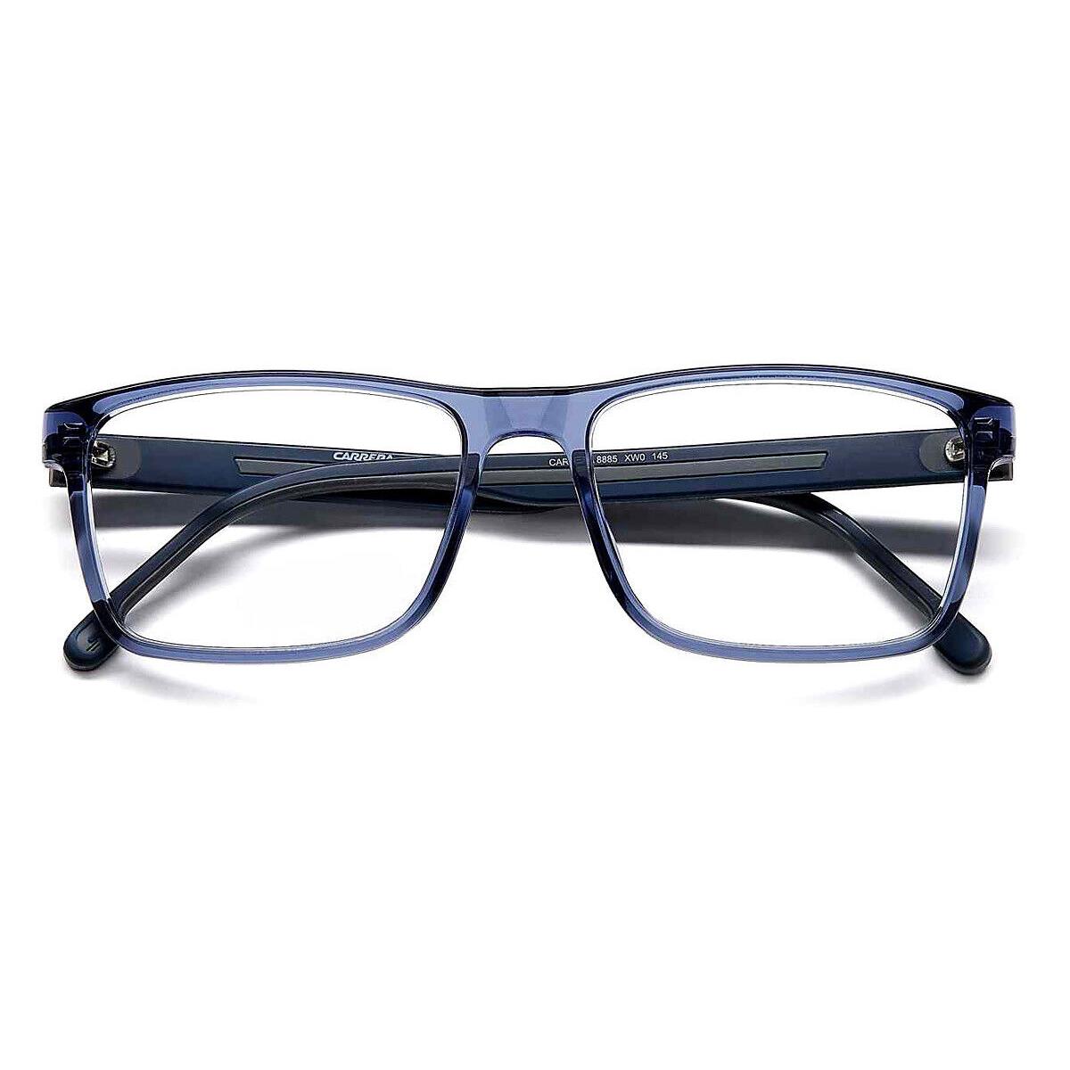 Carrera 8885 Eyeglasses Men Blue Gray Rectangle 56mm