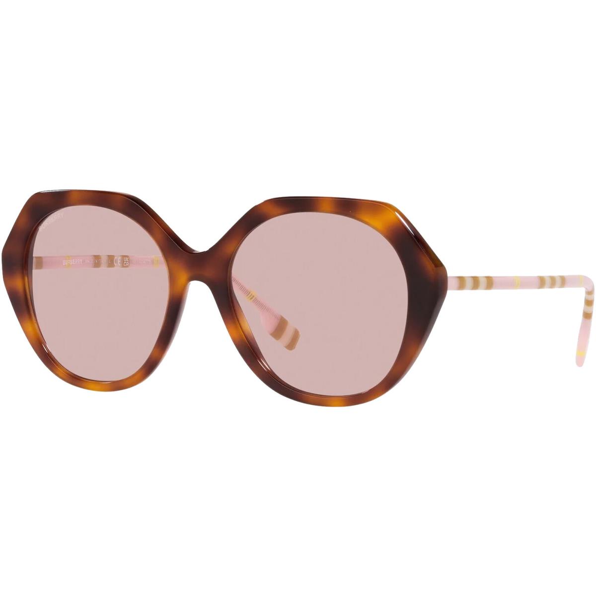 Burberry Vanessa Women`s Havana Geometric Sunglasses - BE4375 40195 55 - Italy