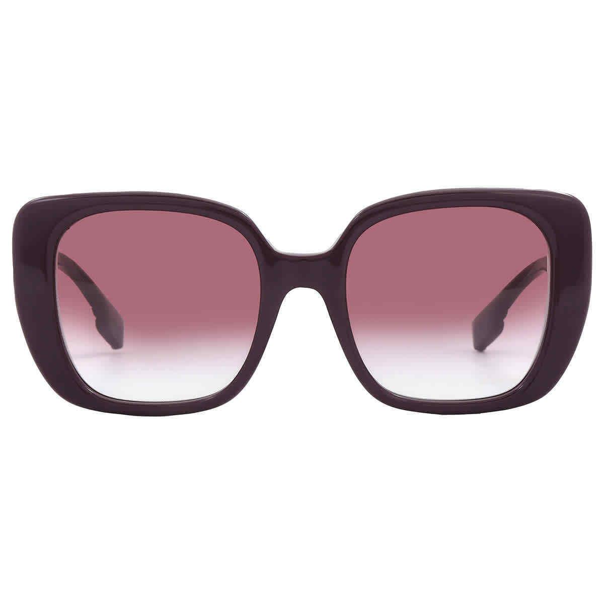 Burberry Helena Violet Gradient Square Ladies Sunglasses BE4371 39798H 52 - Frame: Red, Lens: Purple