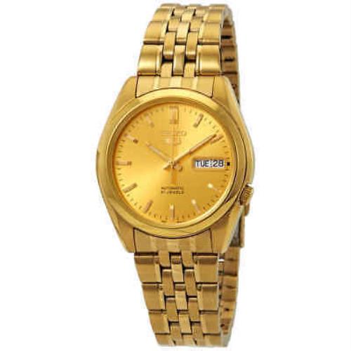 Seiko Series 5 Automatic Gold Dial Men`s Watch SNK366