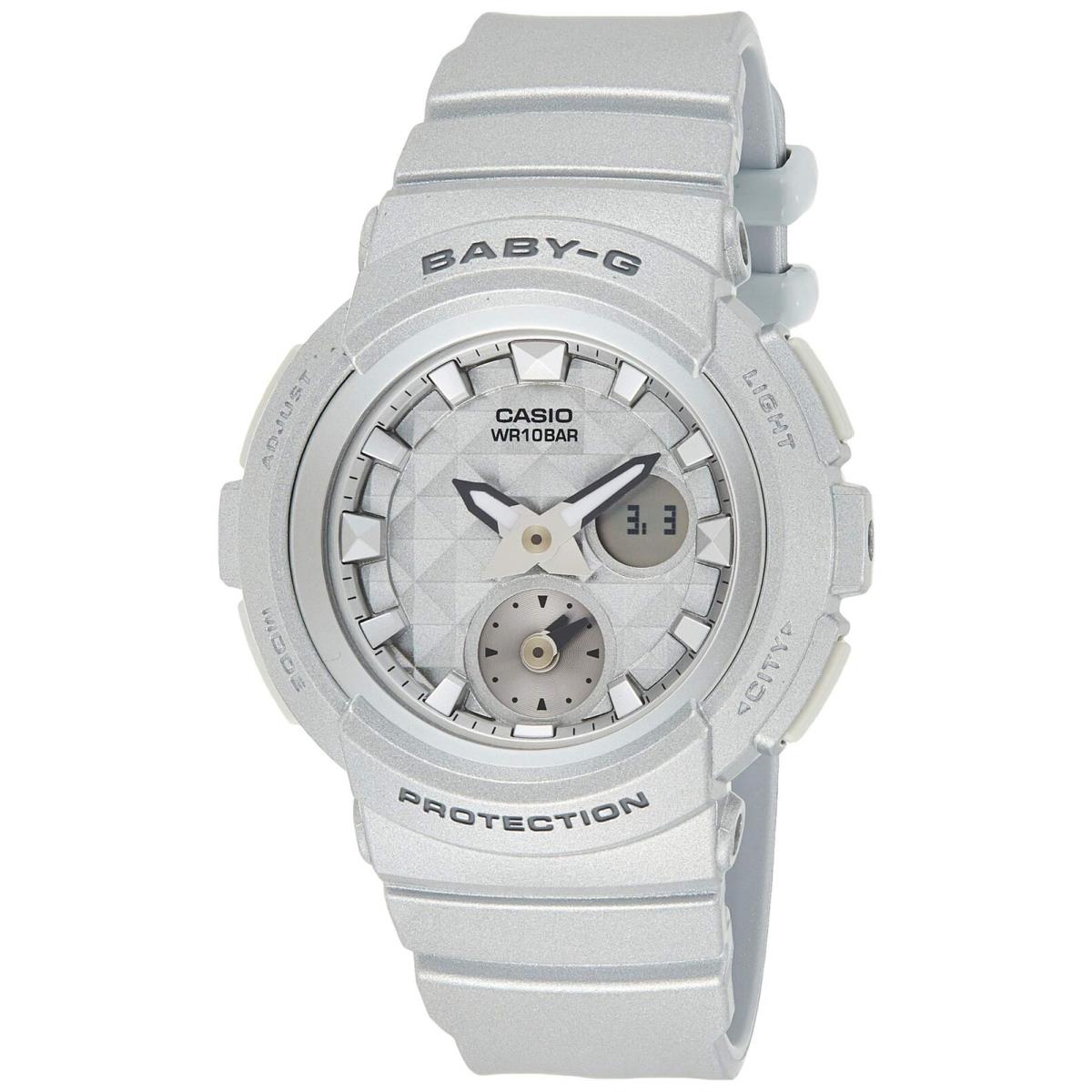 Casio Women`s Baby G BGA195-8A Silver Rubber Quartz Sport Watch - Silver