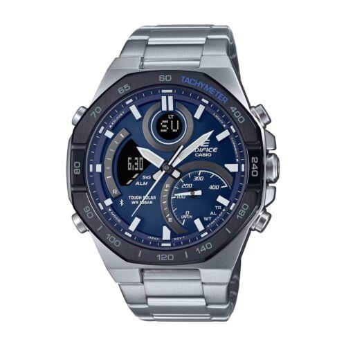 Casio Men`s Watch Edifice Blue Ana-digi Dial Bracelet Bluetooth ECB950DB-2A
