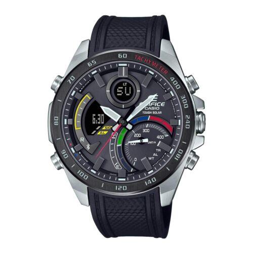 Casio Men`s Watch Edifice World Time Black Resin Strap Bluetooth ECB900MP-1A