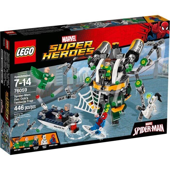 Lego Marvel Super Heroes Spiderman Doc Ock`s Tentacle Trap Set 446 pc 76059