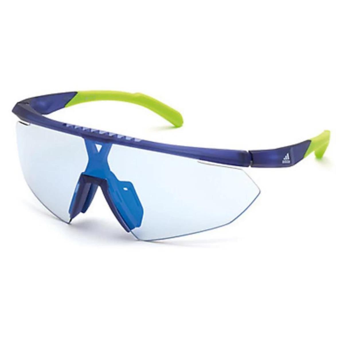 Adidas Sunglasses 0SP0015/S 91X Semi Rimless Blue Mirror For Men