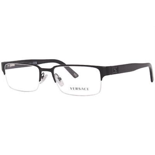 Versace Eyeglasses VE1184 VE/1184 1261 Matte Black Semi-rim Optical Frame 53mm