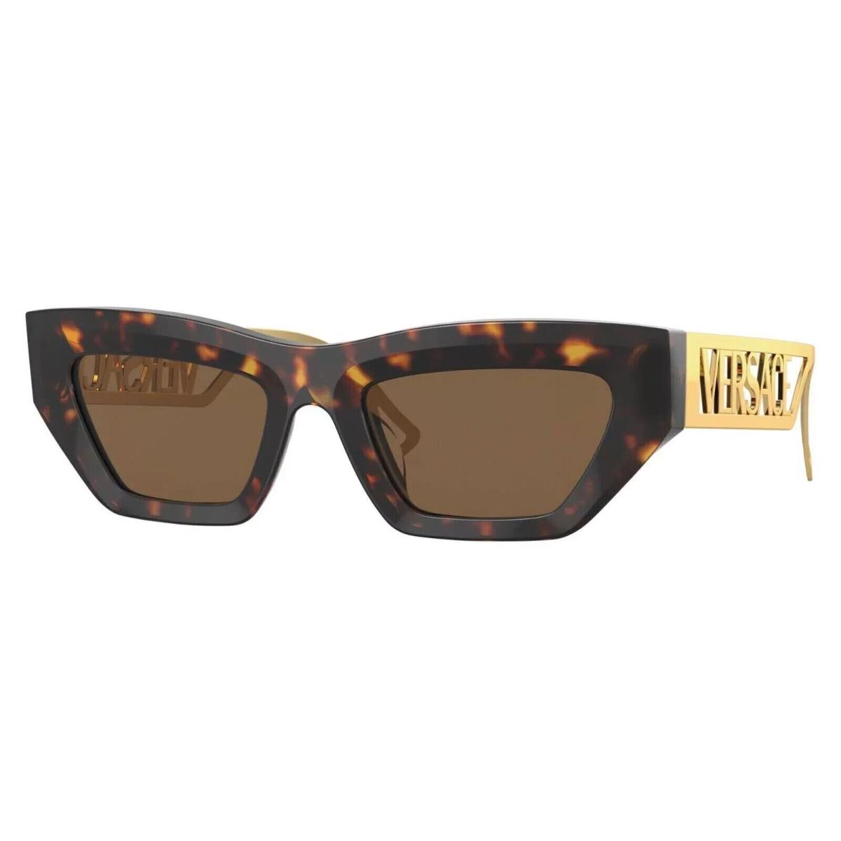 Versace VE4432U 108 73 Havana Dark Brown 53 mm Women`s Sunglasses