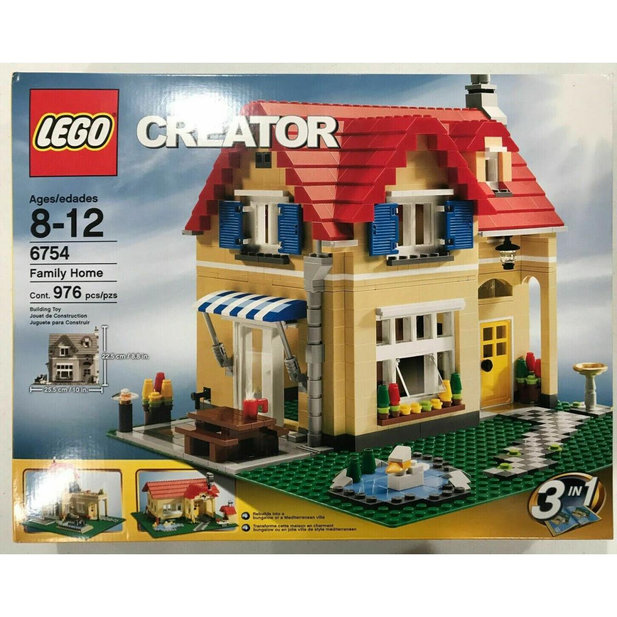 Lego 6754 Set Family Home 3 in 1 Creator 976 Pcs