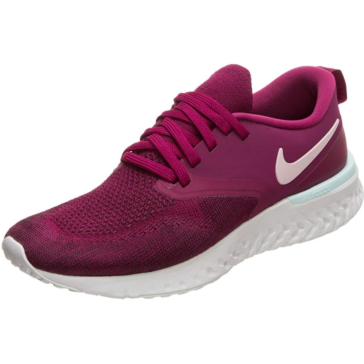 W Nike Odyssey React 2 Flyknit Womens Shoe AH1016 600 Size 6.5 - Raspberry/Red/Plum Chalk