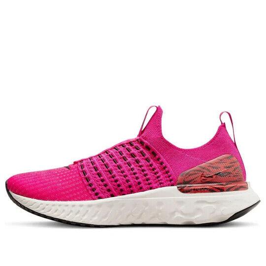 Nike React Phantom Run Flyknit 2 DQ7649-600 Women`s Pink Running Shoes 5 GYN178 - Pink