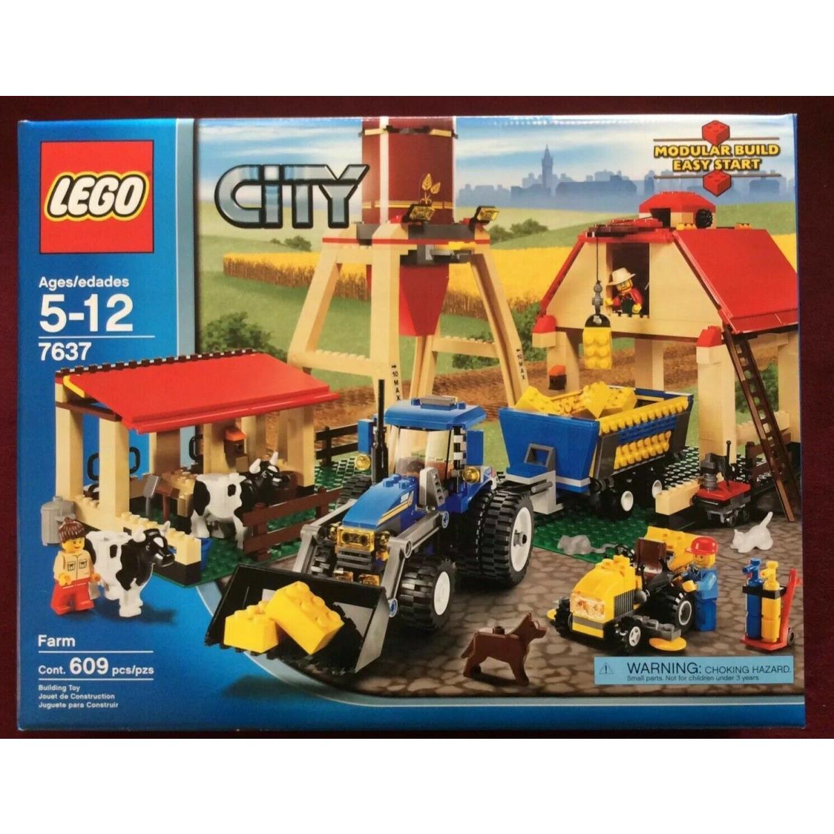 Lego Farm 7637 with Cows Dairy Ranch Cattle Dog Cat Zoo Barn Mill Tract