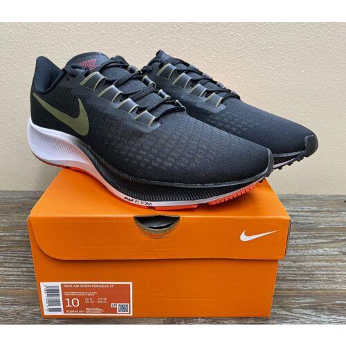 Nike Air Zoom Pegasus 37 Black Olive Running Shoes BQ9646-004 Men`s Size 10