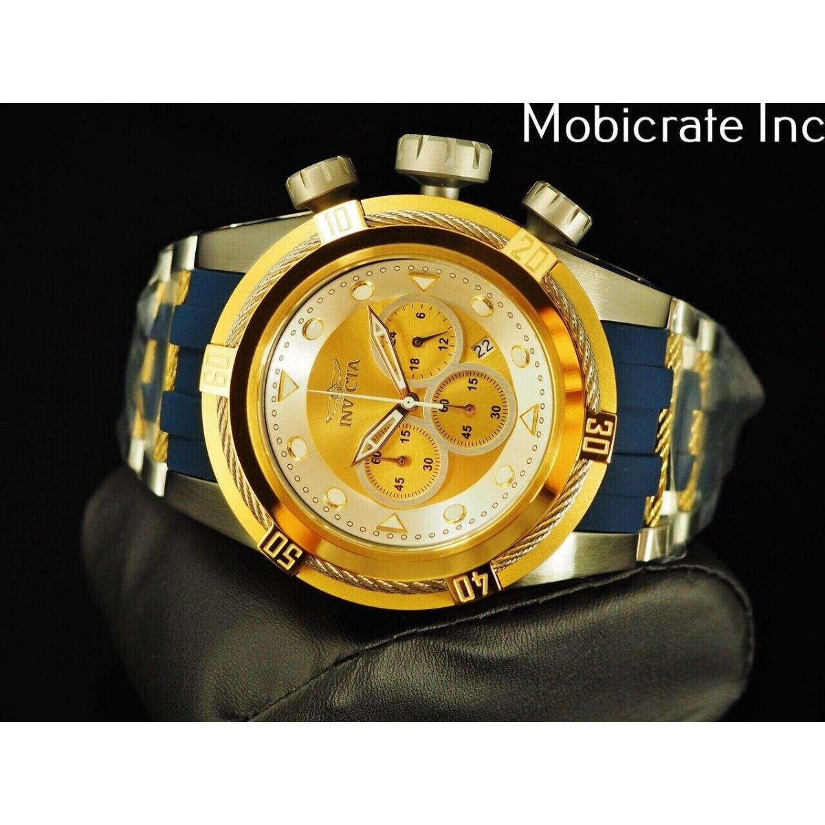 Invicta Men 53mm Bolt Zeus Chronograph Gold Tone Dial Blue