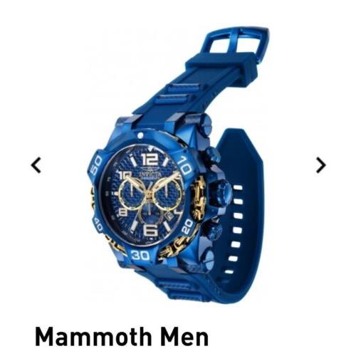 Invicta - Mammoth - Blue Glass Fiber Dial - Gold - Chronograph - Mens Watch