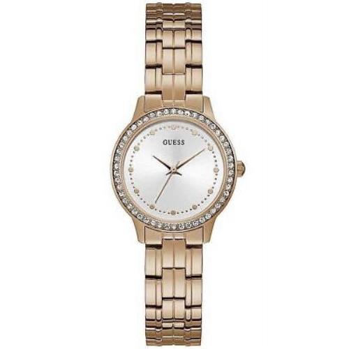 Women`s Guess Rose Gold Elegant Crystallized Glitz Watch W1209L3