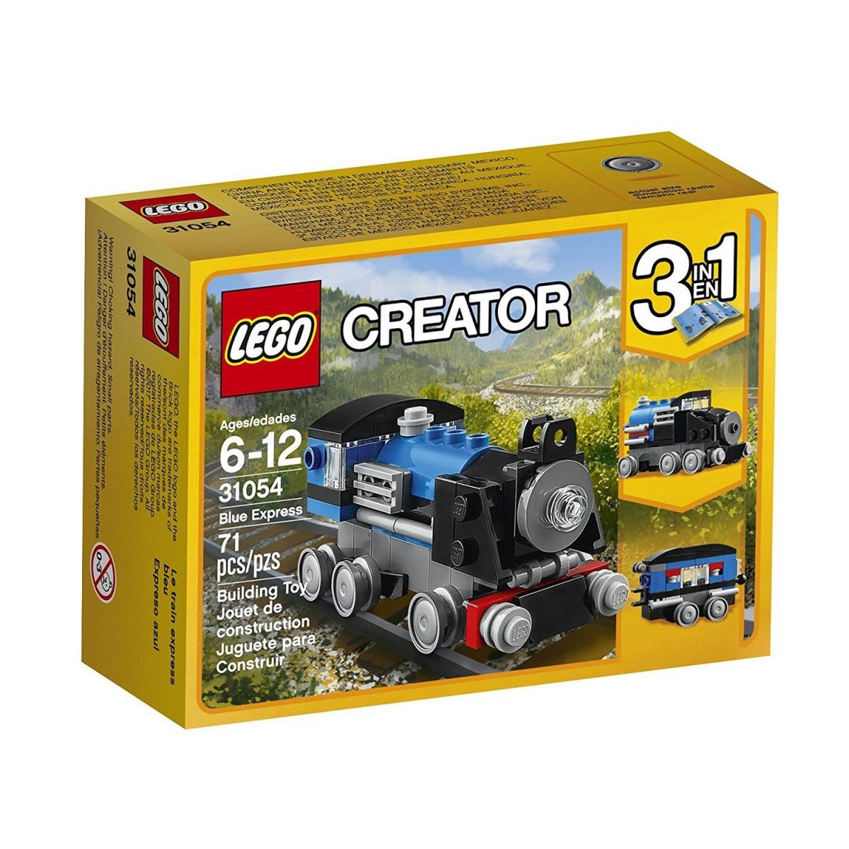 Train Engine Building Kit Lego Creator Blue Express Kids Toy Gift Playset