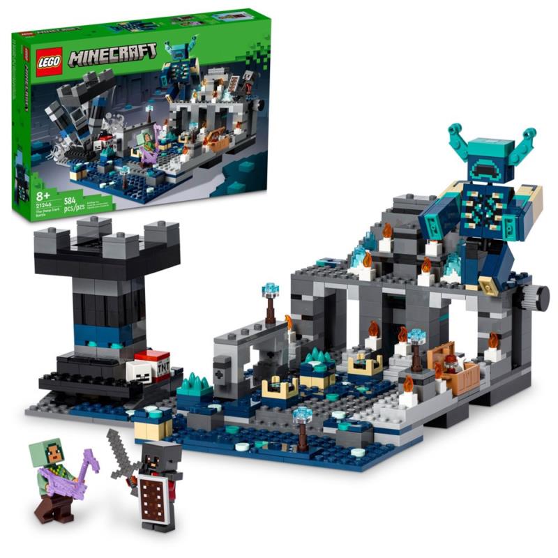 Lego Minecraft The Deep Dark Battle 21246 Building Toy Set 584 Pieces Gift