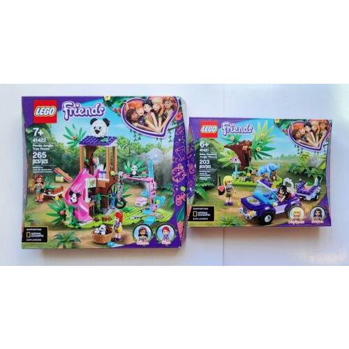 2x Lego Friends Panda Jungle Tree House Baby Elephant 41421 41422 Retired