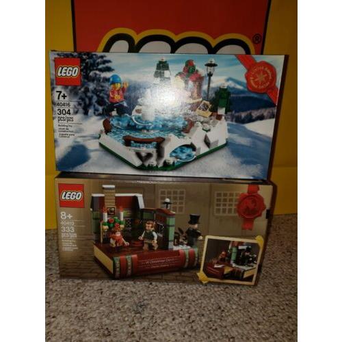 Lego Sets 40410 A Christmas Carol Dickens 40416 Ice Skating Rink