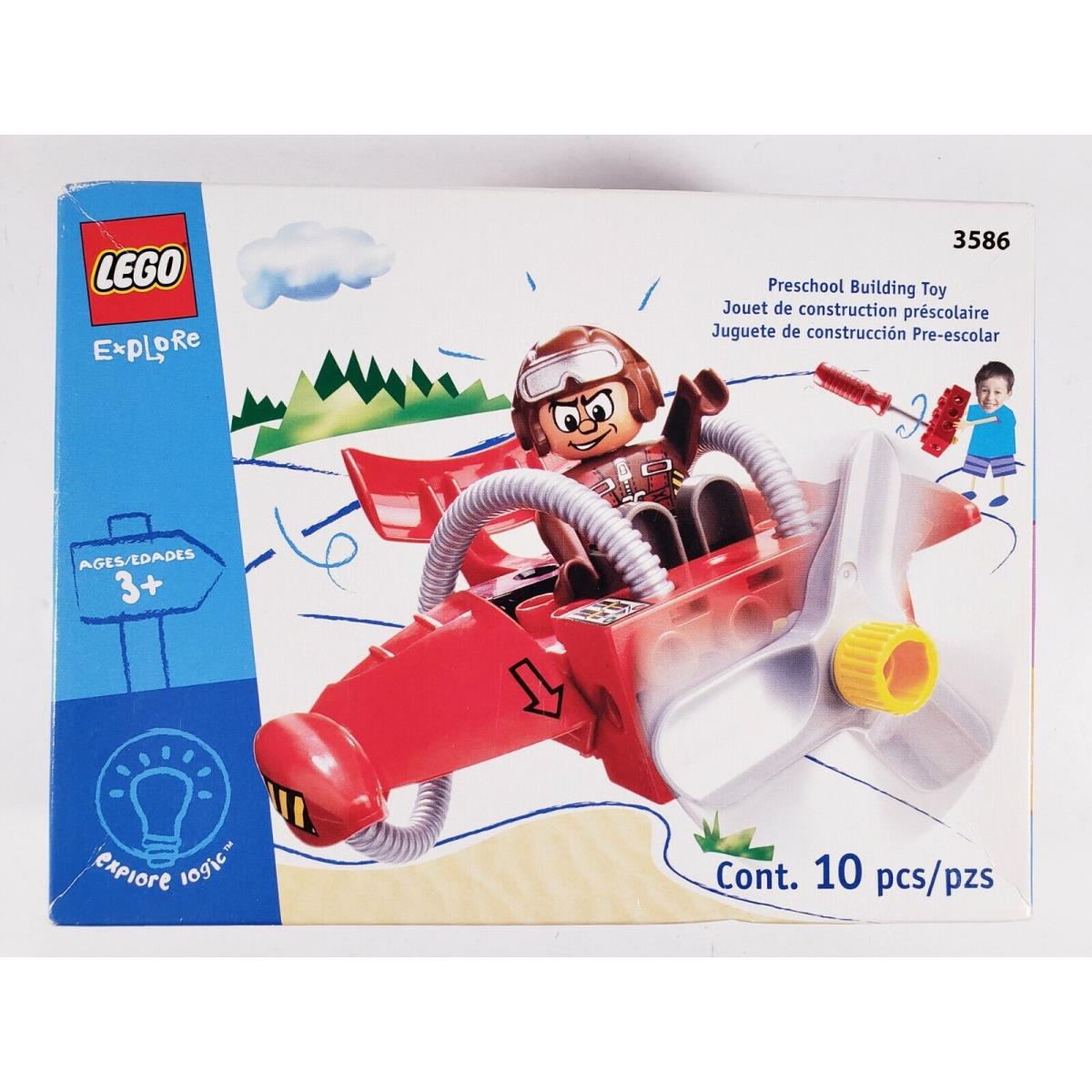 2003 Lego Explore: Duplo Plane Aircraft Helicopter Jet 3586 10 Pcs Rare