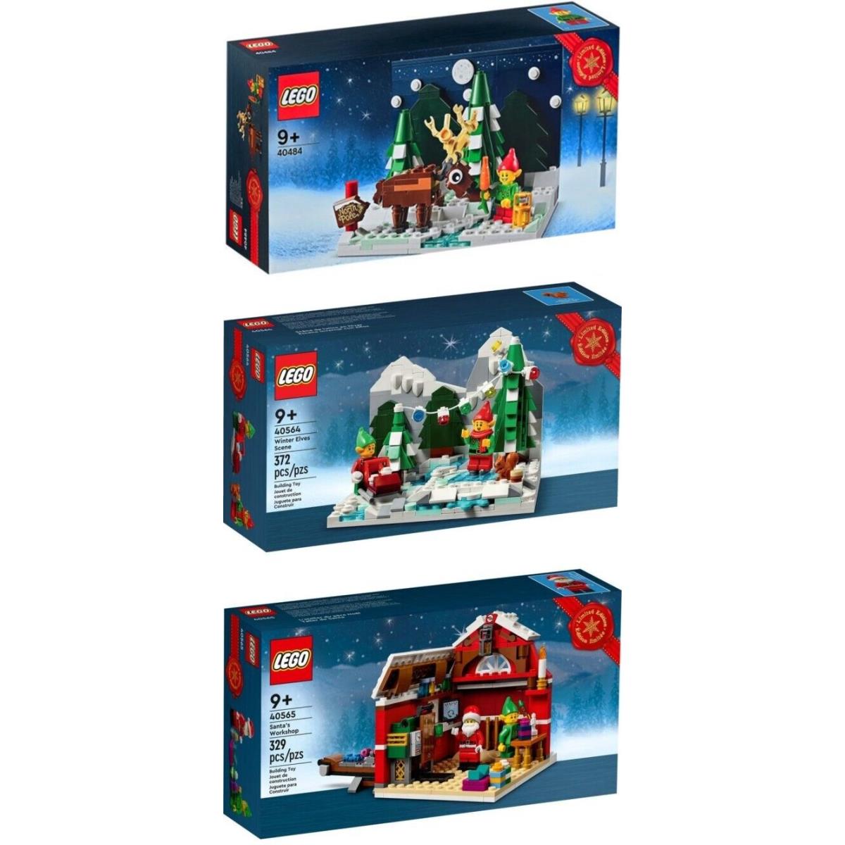 Lego 40484 Santa`s Front Yard 40564 Winter Elves Scene 40565 Santa`s Workshop