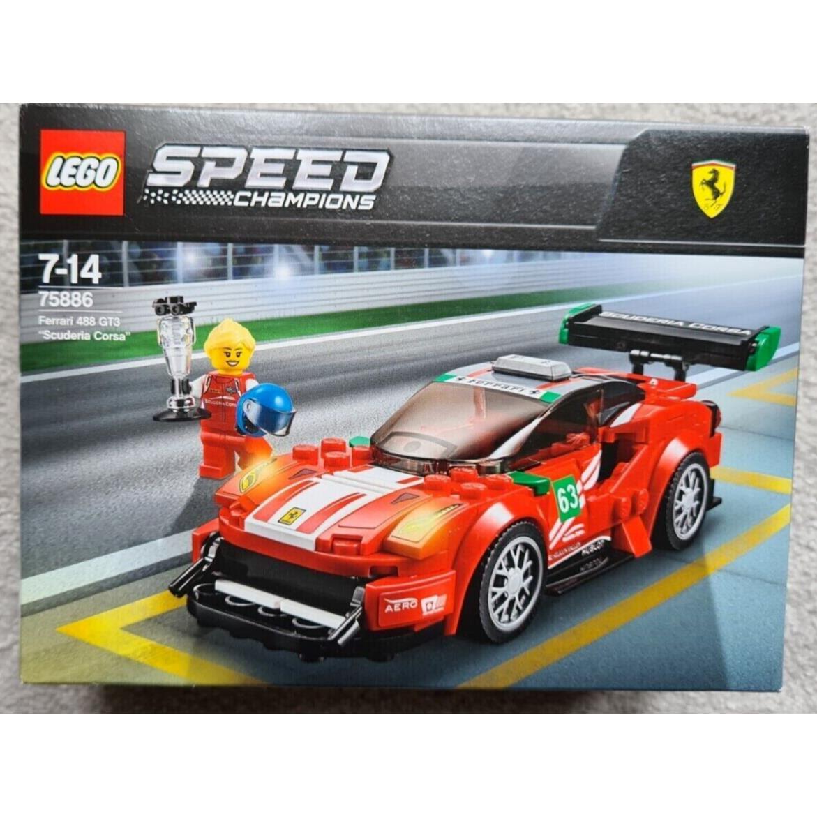 Lego Speed Champions Ferrari 488 GT3 Scuderia Corsa 2018 75886 Set 179 Pcs