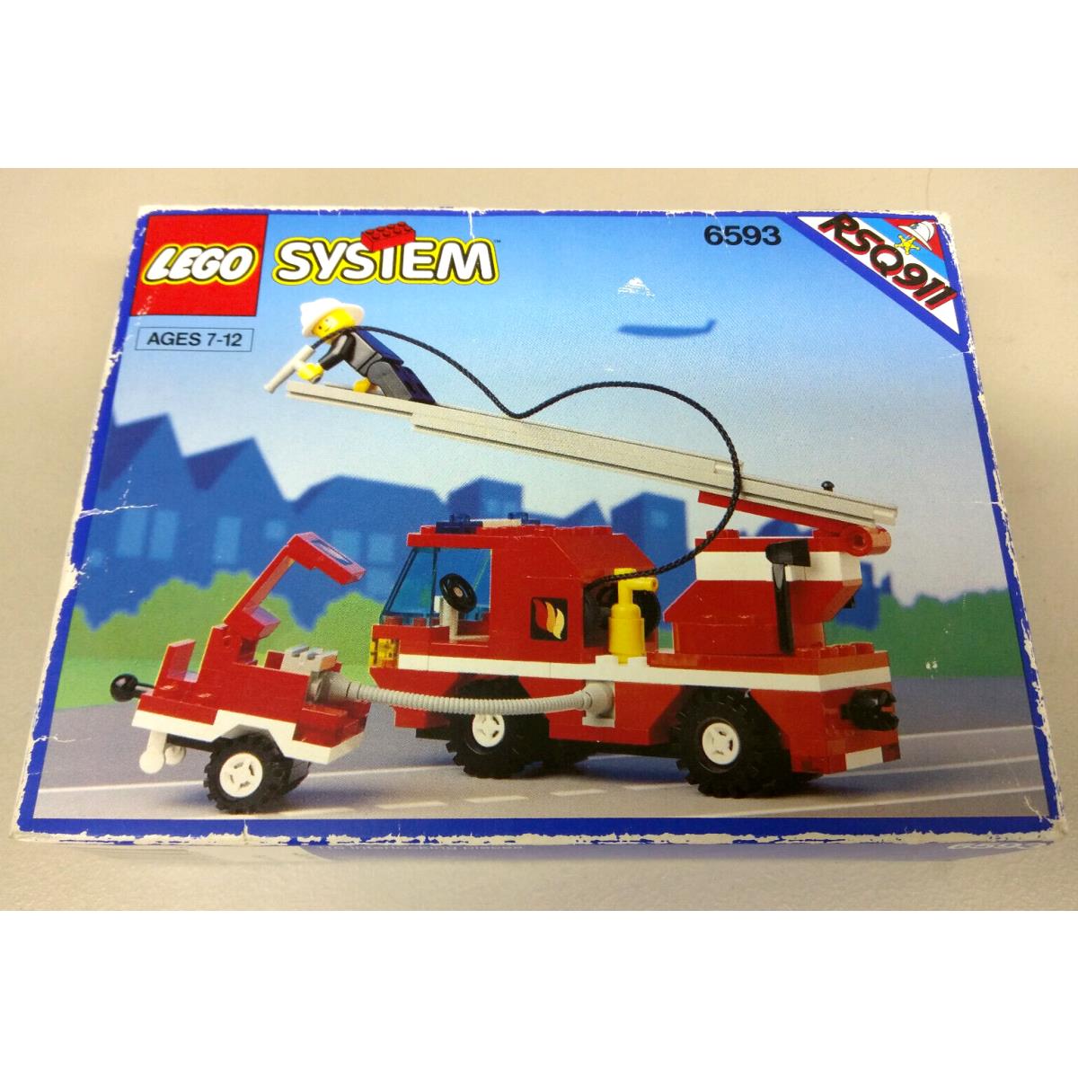 Lego Town 6593 Blaze Battler Fire Truck Emergency Rescue City RSQ911 Ladder